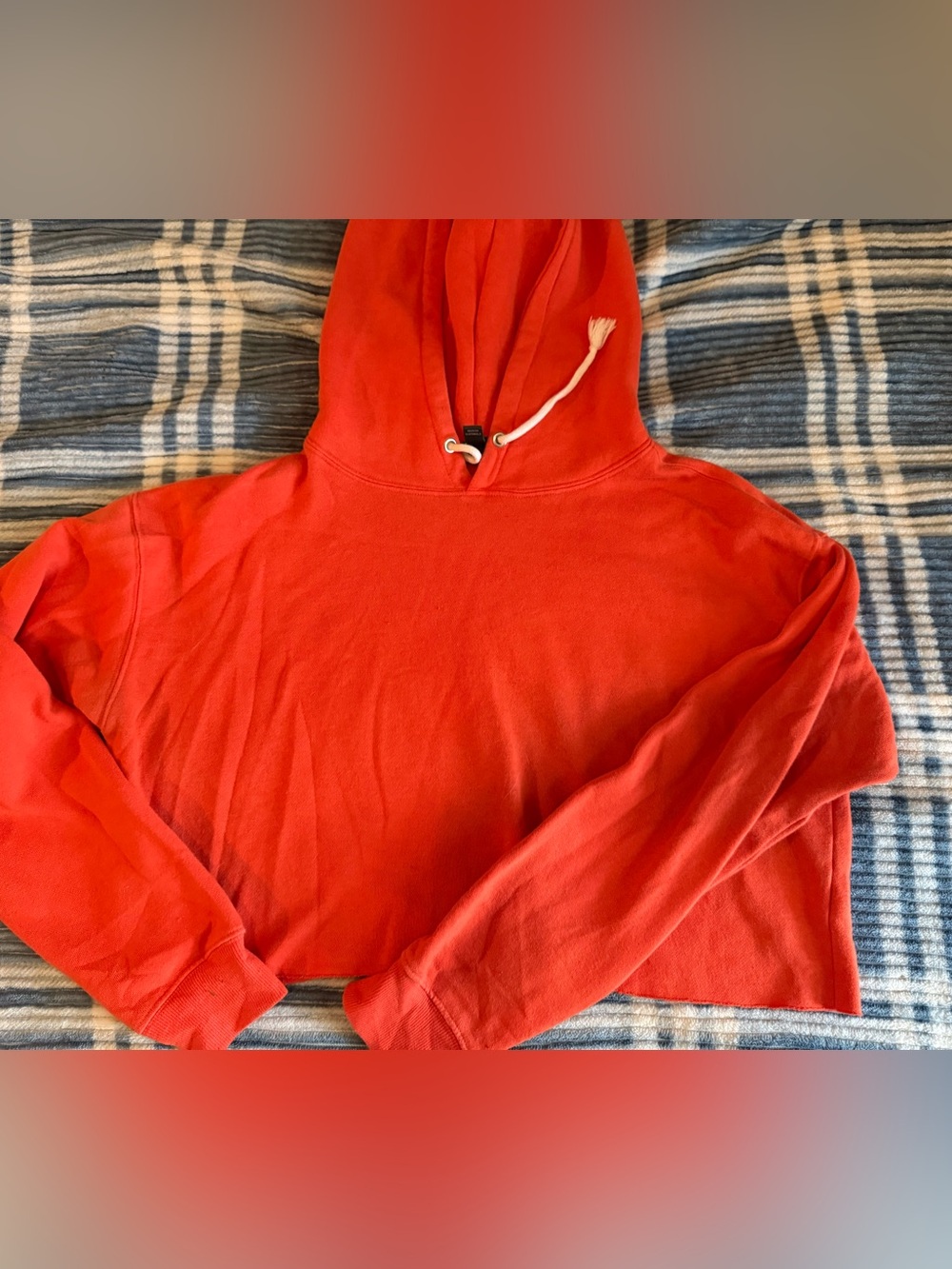 wild fable Red Cropped Hoodie with Drawstring